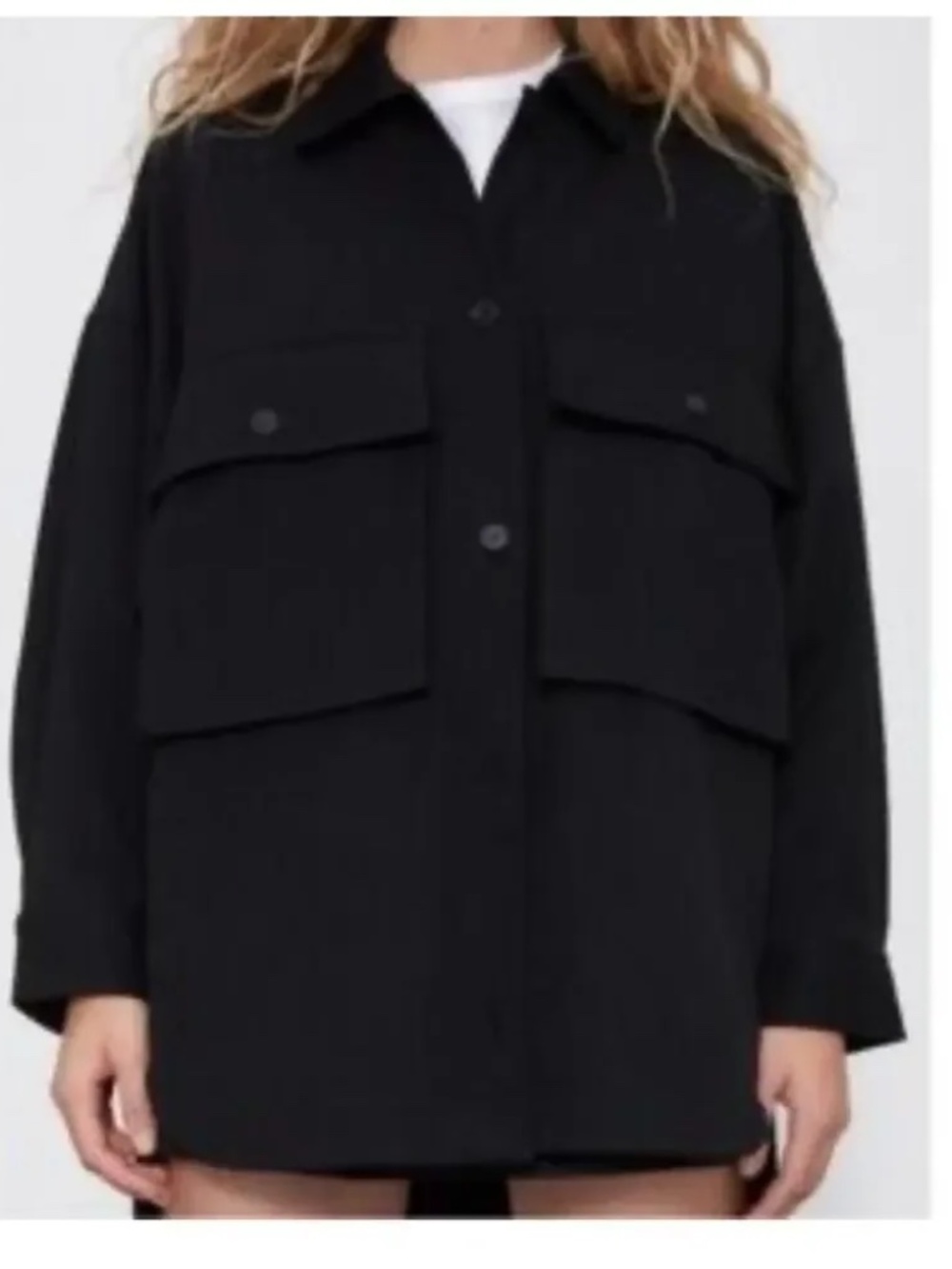 Zara Black Oversized  Utility Jacket XS